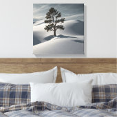 Minimalistische Winterlandschaft mit einsamen Kief Leinwanddruck (Insitu (Schlafzimmer))