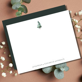 Minimalistische Winterpine-Tree-Karte Mitteilungskarte