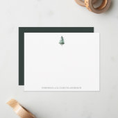 Minimalistische Winterpine-Tree-Karte Mitteilungskarte (Vorderseite/Rückseite Beispiel)