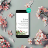 Minimalistische Winterpoinsettia Hochzeit Einladung