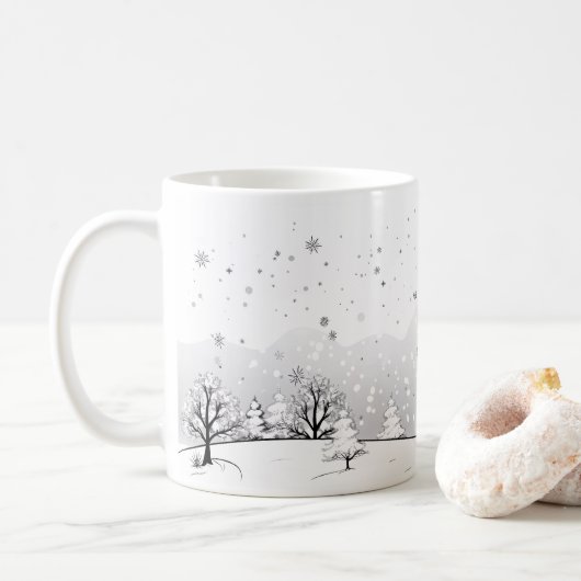 Minimalistische Wintersaison in Ihrer Tasse (Mit Donut)