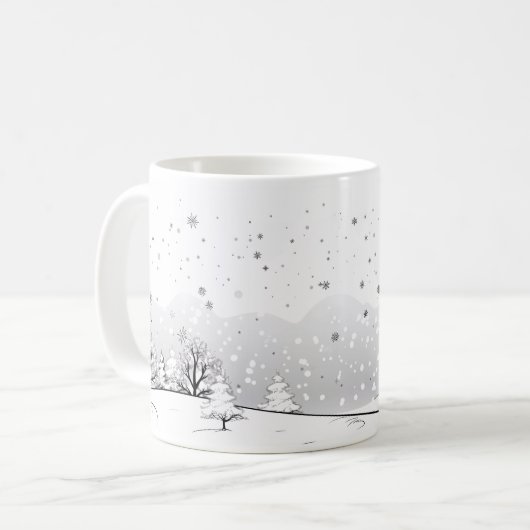 Minimalistische Wintersaison in Ihrer Tasse (Vorderseite Links)