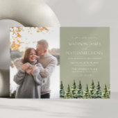 Minimalistische Winterschnee Pine Trees Picture We Einladung