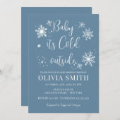 Minimalistische Winterschneeflocken Kinderdusche Einladung (Vorne/Hinten)