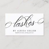 Minimalistische Wirble Schwarz-Weiß-Lashes Visitenkarte (Vorderseite)
