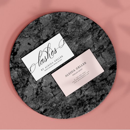 Minimalistische Wirble Schwarz-Weiß-Lashes Visitenkarte