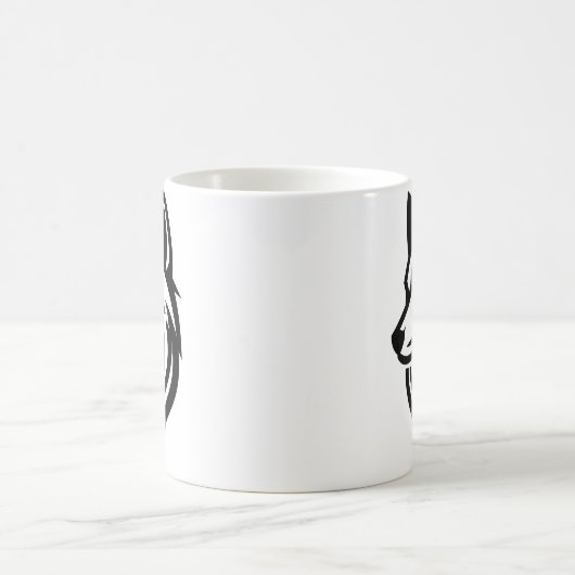 Minimalistische Wolf Face-Silhouette Kaffeetasse (Mittel)