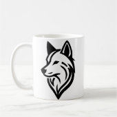 Minimalistische Wolf Face-Silhouette Kaffeetasse (Links)