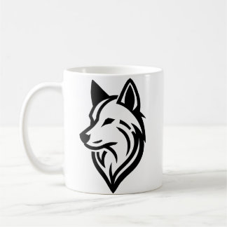 Minimalistische Wolf Face-Silhouette Kaffeetasse