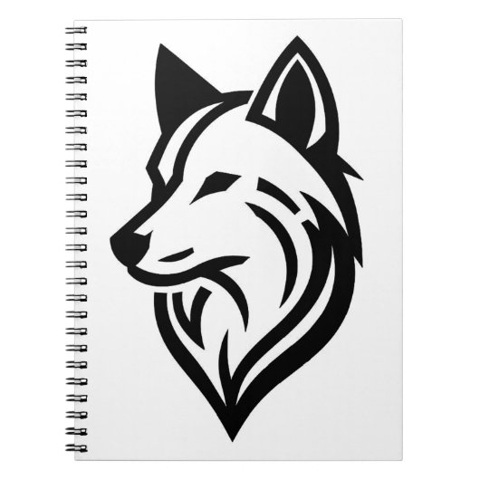 Minimalistische Wolf Face-Silhouette Notizblock (Vorderseite)
