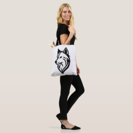 Minimalistische Wolf Face-Silhouette Tasche