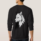 Minimalistische Wolf-Kunst Herren Pullover  (Rückseite)