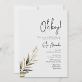 Minimalistische Woodland Babydusche Einladung (Vorderseite)