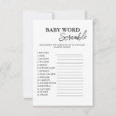 Minimalistische Wortmarke Baby-Duschspielkarte Einladung (Vorderseite)