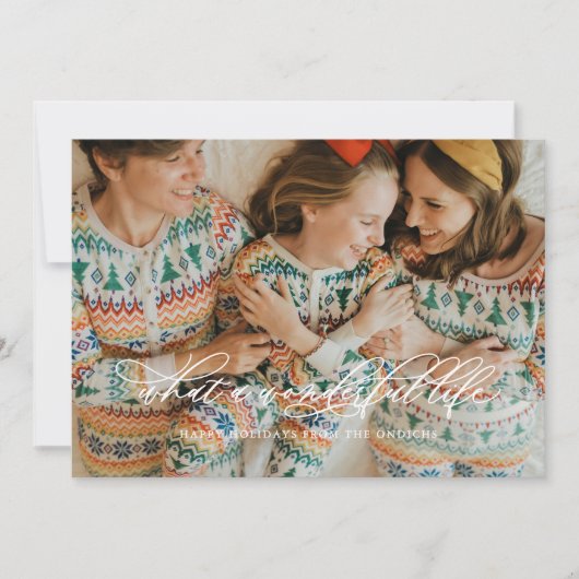 Minimalistische Wunderkalligrafie weiß Feiertagskarte (Vorderseite)