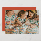 Minimalistische Wunderkalligrafie weiß Feiertagskarte (Vorne/Hinten)