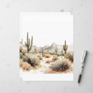 Minimalistische Wüsten-Saguaro-Kakteen-Aquarell-Ku