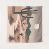 Minimalistische Wüstenkunst Wandteppich (Vorderseite (Horizontal))