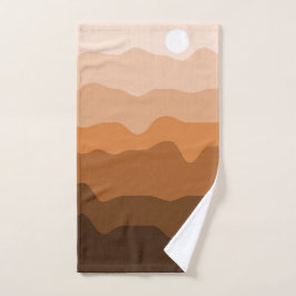 Minimalistische Wüstenlandschaft mit Sonne Badhandtuch Set