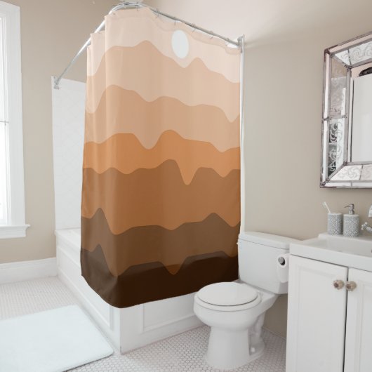 Minimalistische Wüstenlandschaft mit Sonne Duschvorhang (Beispiel)