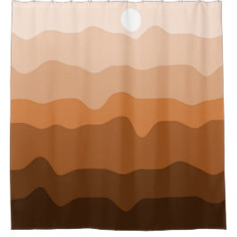 Minimalistische Wüstenlandschaft mit Sonne Duschvorhang