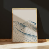Minimalistische Wüstenlandschaft Zeichnend Poster
