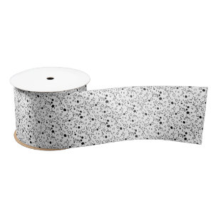 Minimalistische Xmas schwarze und weiße Kreise Pun Satinband