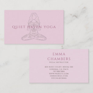Minimalistische Yoga-Lehrerin Lotus-Pose-Illustrat Visitenkarte