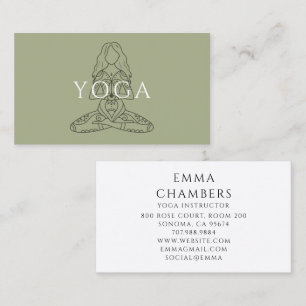 Minimalistische Yoga-Lehrerin Lotus-Pose-Illustrat Visitenkarte