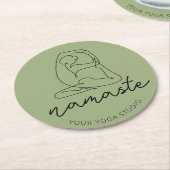 Minimalistische Yoga-Pose anpassen Runder Pappuntersetzer (Angewinkelt)