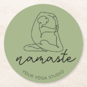 Minimalistische Yoga-Pose anpassen Runder Pappuntersetzer (Vorderseite)