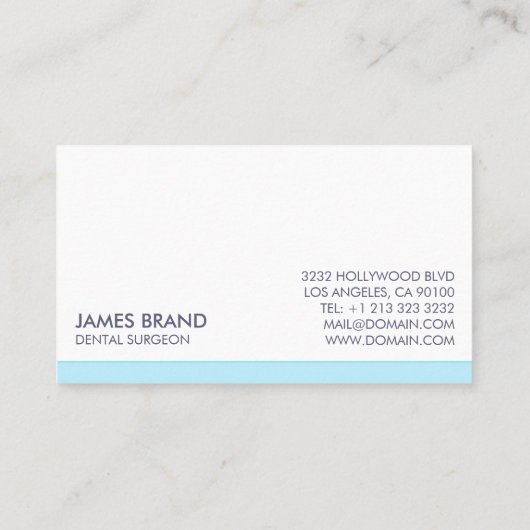 Minimalistische Zahnklinik Visitenkarte (Rückseite)
