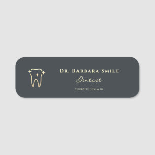 MINIMALISTISCHE ZAHNORTHODONTIK GOLD TOOTH NAMENSSCHILD