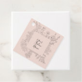 Minimalistische, zarte Rosa Rosa Blush Line Gezeic Geschenkanhänger (Beispiel)