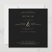 Minimalistische zeitgenössische Hochzeit mit vier Save The Date (Rückseite)