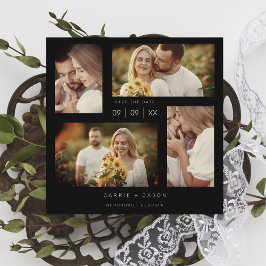 Minimalistische zeitgenössische Hochzeit mit vier Save The Date