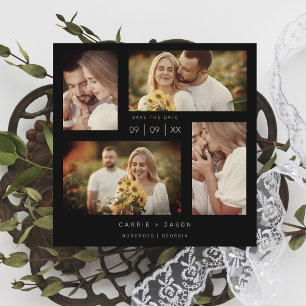 Minimalistische zeitgenössische Hochzeit mit vier  Save The Date