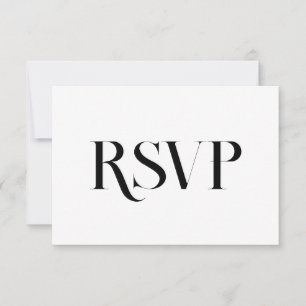Minimalistische zeitgenössische Hochzeit Schwarz RSVP Karte