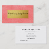 Minimalistische, zeitgenössische rosa Imitate - Go Terminkarte (Vorne/Hinten)