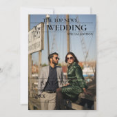 Minimalistische Zeitung Hochzeit speichern das Dat Einladung (Vorderseite)