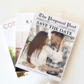 Minimalistische Zeitung Hochzeit speichern das Dat Einladung