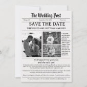 Minimalistische Zeitung Hochzeit speichern das Dat Einladung (Vorderseite)