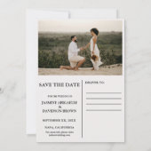 Minimalistische Zeitung Hochzeit speichern das Dat Einladung (Rückseite)