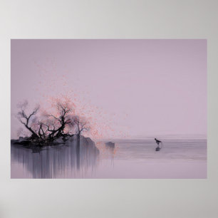 Minimalistische Zen-Landschaft Poster