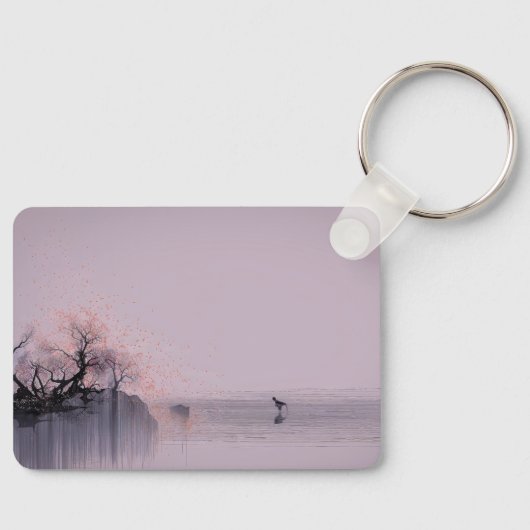Minimalistische Zen-Landschaft Schlüsselanhänger (Vorderseite)