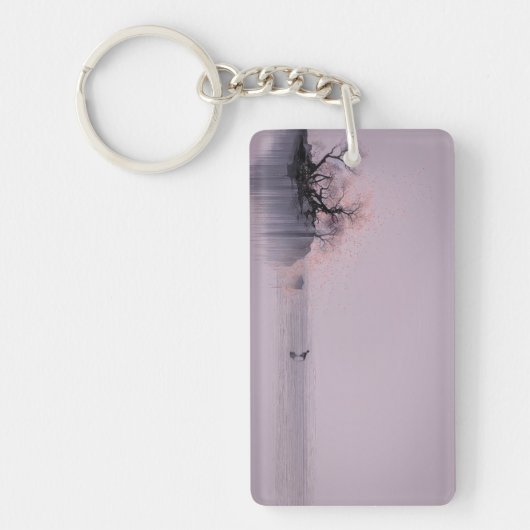 Minimalistische Zen-Landschaft Schlüsselanhänger (Vorderseite)