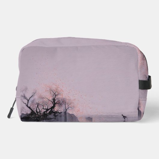 Minimalistische Zen-Landschaft Waschbeutel (Rückseite)