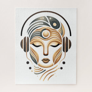 Minimalistische Zen-Musik Göttin Geometrisches Abs Puzzle