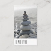 Minimalistische Zen-Steine Yoga & Wellness Weißes Visitenkarte (Vorderseite)