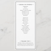 Minimalistische Zeremonie und Hochzeit von Empfäng Programm (Rückseite)